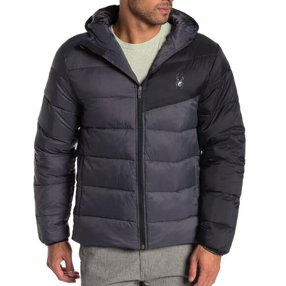 Spyder Thermaweb XT Colorblock Hooded Puffer Jacket - Picture 1 of 7